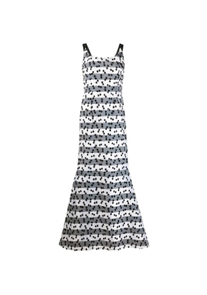 Lanvin Pre-Owned dot-patterned striped dress - White