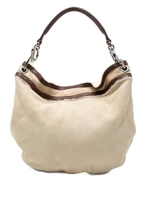 Loewe Pre-Owned 2000-2010 Leather Trimmed Suede hobo bag - Brown