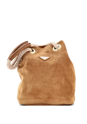 Prada Pre-Owned Mariner Suede Medium bucket bag - Brown
