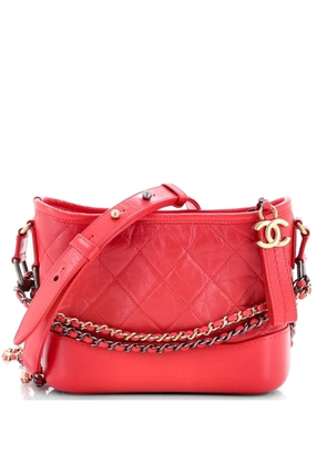 CHANEL Pre-Owned Gabrielle Quilted Aged Calfskin Small hobo bag - Red