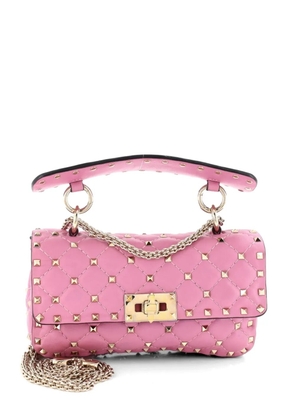 Valentino Garavani Pre-Owned Rockstud Spike Flap Bag Quilted Leather Small crossbody bag - Pink