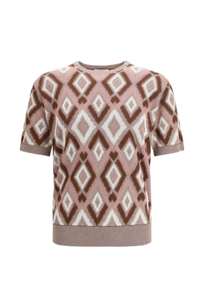 Piacenza Cashmere patterned short-sleeve sweater - Pink