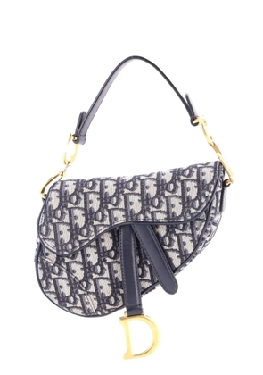 Christian Dior Pre-Owned Saddle Handbag Oblique Canvas Mini shoulder bag - Blue