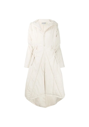 Issey Miyake Pre-Owned ruched hooded coat - White