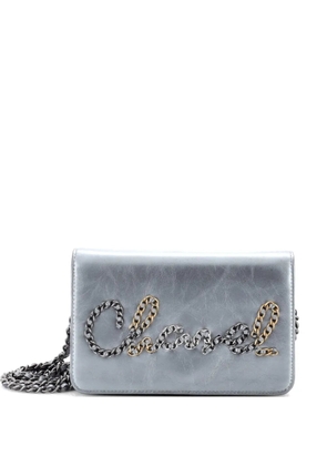 CHANEL Pre-Owned Chain Signe Wallet on Chain Calfskin crossbody bag - Silver