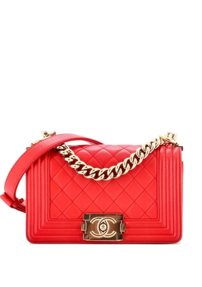 CHANEL Pre-Owned Boy Flap Bag Quilted Lambskin Small crossbody bag - Red