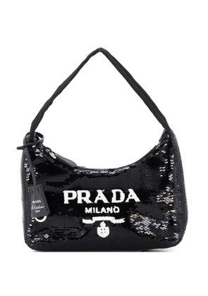 Prada Pre-Owned Re-Edition 2000 Sequins Mini hobo bag - Black