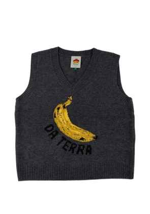 FARM Rio banana-print knit vest - Grey