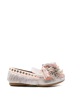 Kurt Geiger tassel fringed loafers - Silver