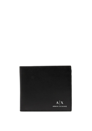 Armani Exchange logo-print bifold wallet - Black