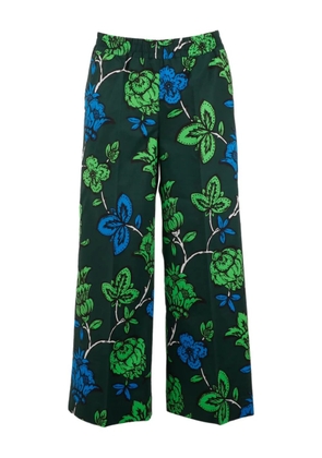 P.A.R.O.S.H. floral-print cotton trousers - Green