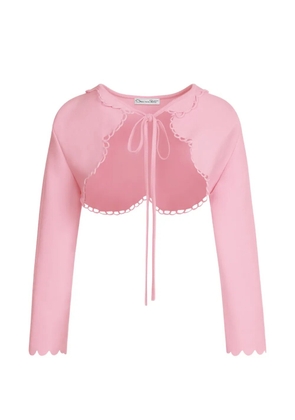 Oscar de la Renta scallop-trim cardigan - Pink