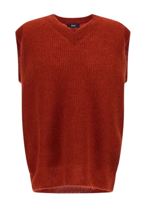 Herno ribbed V-neck vest - Orange