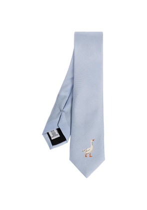 Moschino goose silk tie - Blue