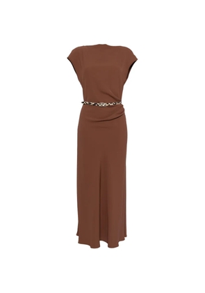 IMPERIAL belted maxi dress - Brown