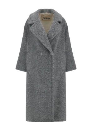 Herno double-breasted fleece coat - Grey