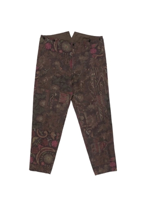 Yohji Yamamoto jacquard-pattern trousers - Brown