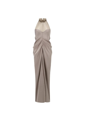 OUDE WAAG ruched halterneck maxi dress - Grey