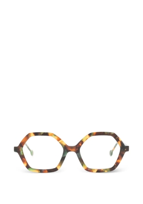 L.A. EYEWORKS Crumpet geometric-frame glasses - Brown