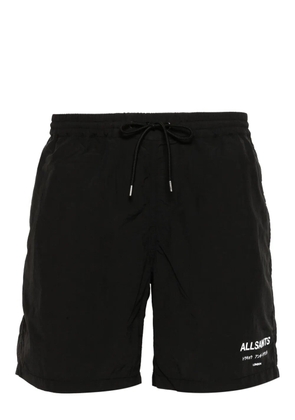 AllSaints logo-print drawstring swim shorts - Black