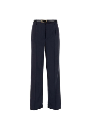 Prada belted wool trousers - Blue