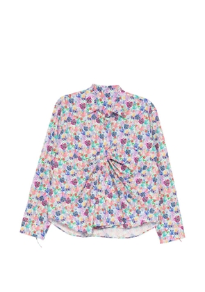 JNBY watercolor print drape blouse - White