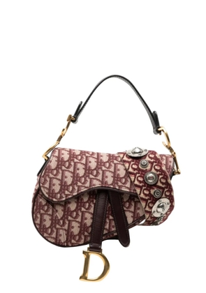 Christian Dior Pre-Owned 2019 Mini Oblique Canvas Saddle Bag satchel - Red