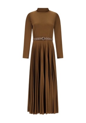 Herno pleated long-sleeve dress - Brown