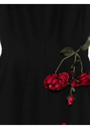 Cristina Savulescu The Coquette floral-appliqué mini dress - Black