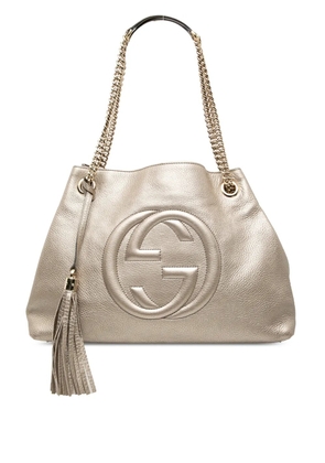 Gucci Pre-Owned 2000-2015 Medium Metallic Leather Soho Chain tote bag - Gold