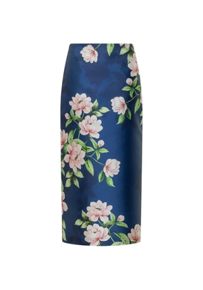 Lunatica Milano floral pencil skirt - Blue