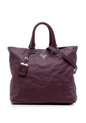 Prada Pre-Owned 2013-2026 Soft Calf Convertible Shopper Tote satchel - Red