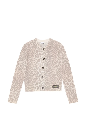 GANNI leopard-printed cardigan - Neutrals