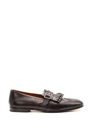Doucal's buckled fringed monk shoes - Brown