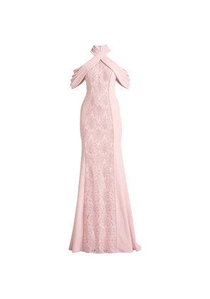 Tadashi Shoji floral halterneck dress - Pink