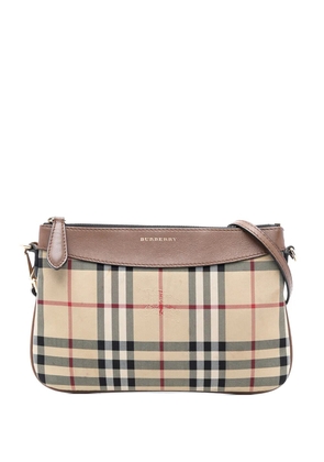 Burberry Pre-Owned 2000-2025 Haymarket Check Canvas Peyton crossbody bag - Brown