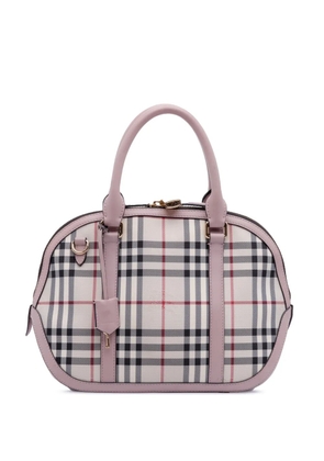 Burberry Pre-Owned 2000-2017 Small Haymarket Check Coated Canvas Orchard Bowling Bag satchel - Brown