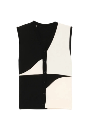 LESS colour-block V-neck vest - Black