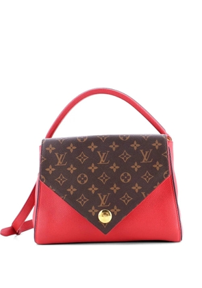 Louis Vuitton Pre-Owned Double V Handbag Calfskin with Monogram Canvas satchel - Red
