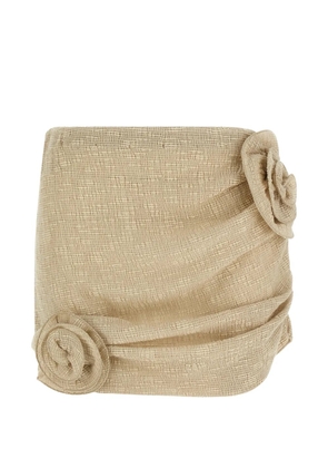 Magda Butrym flower-detail mini skirt - Neutrals