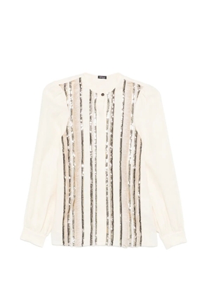 Kiton sequin striped top - Neutrals