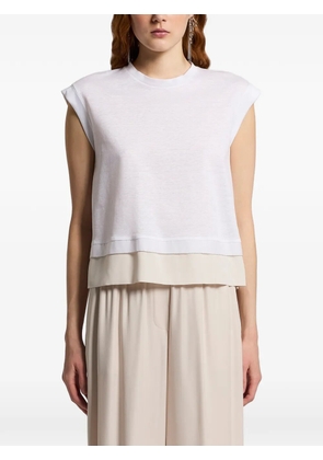 Peserico crew-neck cap-sleeve top - White