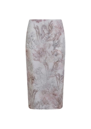 Max Mara floral-print skirt - White