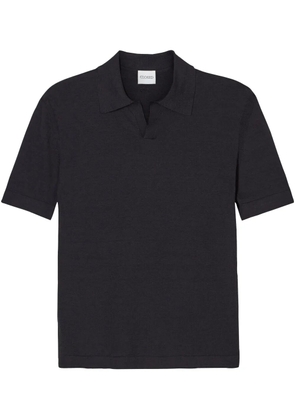Closed knit polo shirt - Black