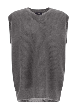 Herno V-neck ribbed-knit vest - Grey
