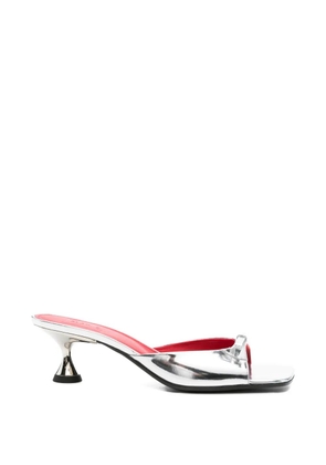Plan C bow-detail leather sandals - Silver
