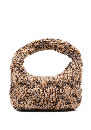 Maria La Rosa Nappy bronze knitted tote bag - Brown