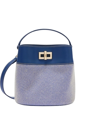 Furla Amelia striped leather bucket bag - Blue