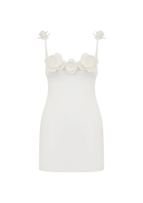 David Koma flower-embellishment mini dress - White
