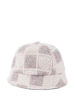 Maison hideout flower pattern crochet hat - White